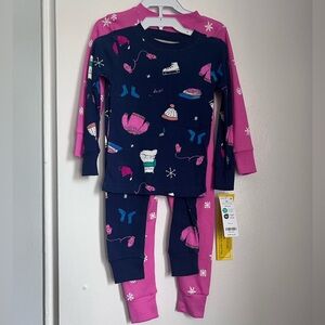 Carter's 4pc Kids Pajama Set - Navy and Pink